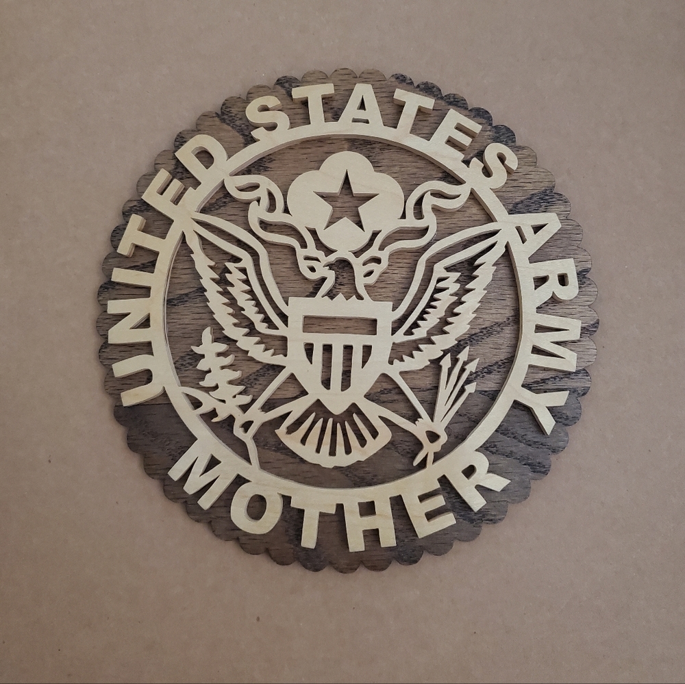 Handmade Scroll Saw United States Army Mother Plaque